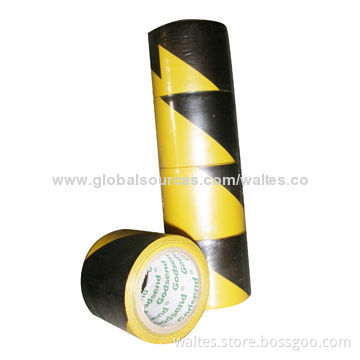 PVC Black & Yellow Striped Hazard Warning Floor Line Marking Tape